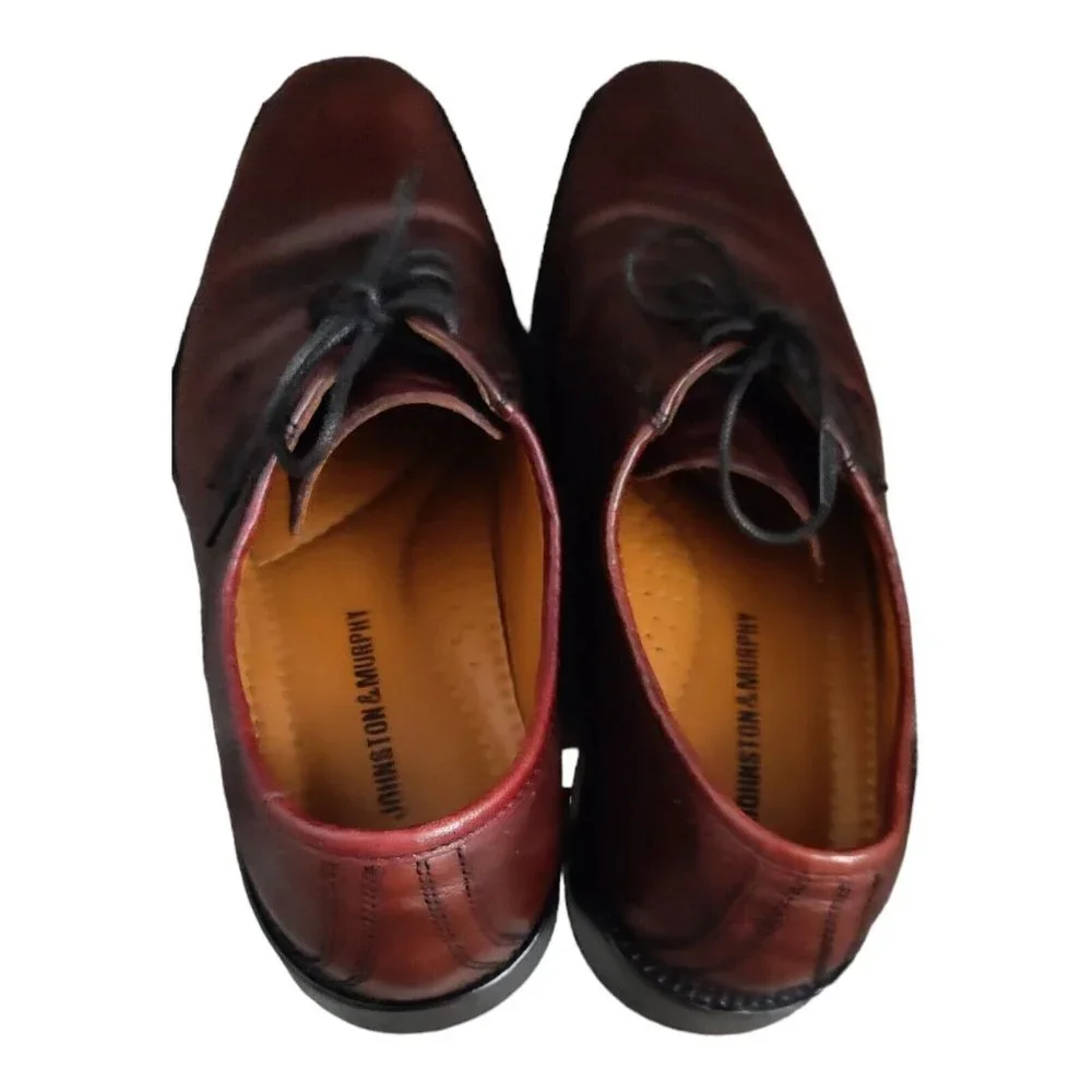 Johnston & Murphy men's Dress leather shoes Vero cuoio lace up leather sole 10M